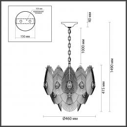 Odeon light 5050/11 HALL ODL24 515 золото/прозрачный/металл/стекло/фарфор/металл Люстра E14 11*40W CABOCHON  - 2 купить